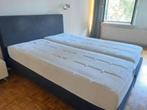 Auping bed 2 pers. 180 x 210, Grijs, 180 cm, Gebruikt, Stof
