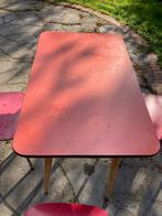 Retro formica tafel met stoelen, Ophalen, Metaal, Gebruikt, 50 tot 100 cm