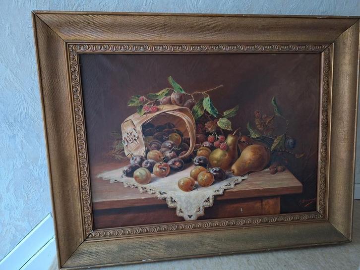 Stilleven Fruitmand, Antiek en Kunst, Kunst | Schilderijen | Klassiek, Ophalen of Verzenden