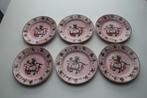 Smf schramberg 6 roze bordjes eendenhoedster, Antiquités & Art, Envoi