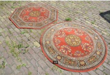 2 Prachtige Tapijten - Keshan Super - 140cm diameter beschikbaar voor biedingen