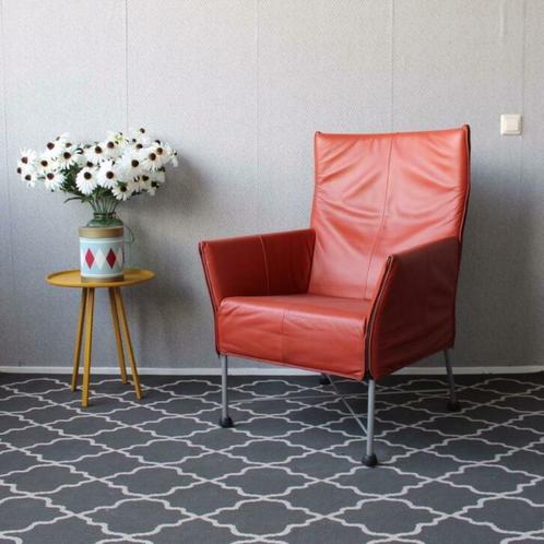 2x Montis Charly tomato / oranje kleur - rvs onderstel, Huis en Inrichting, Zetels | Voetbanken en poefs