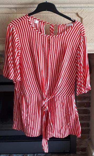 Bodyflirt - blouse - rood/wit streep - maat 40