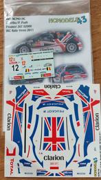 1/43 decals peugeot 207 wilks ypres 2011, Hobby en Vrije tijd, Nieuw, Ophalen of Verzenden