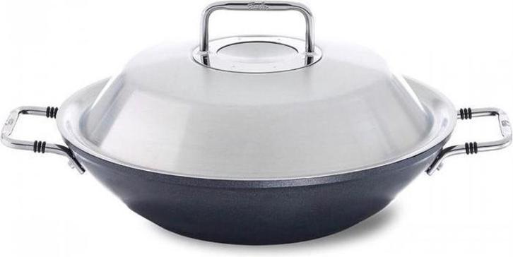 Fissler Wokpan 31cm + RVS deksel - Adamant Classic | Nieuw, Huis en Inrichting, Keuken | Potten en Pannen, Nieuw, Wok, Aluminium