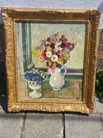 Huile sur toile fleurs signe Léon devos, Antiquités & Art, Art | Peinture | Classique, Enlèvement ou Envoi