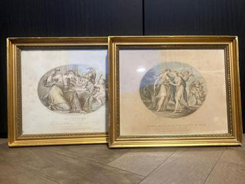2 Antieke Gravures Francesco Bartolozzi uit 18e eeuw! beschikbaar voor biedingen