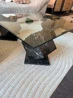 Glazen salontafel met marmer, 100 à 150 cm, Moins de 50 cm, Enlèvement, Utilisé
