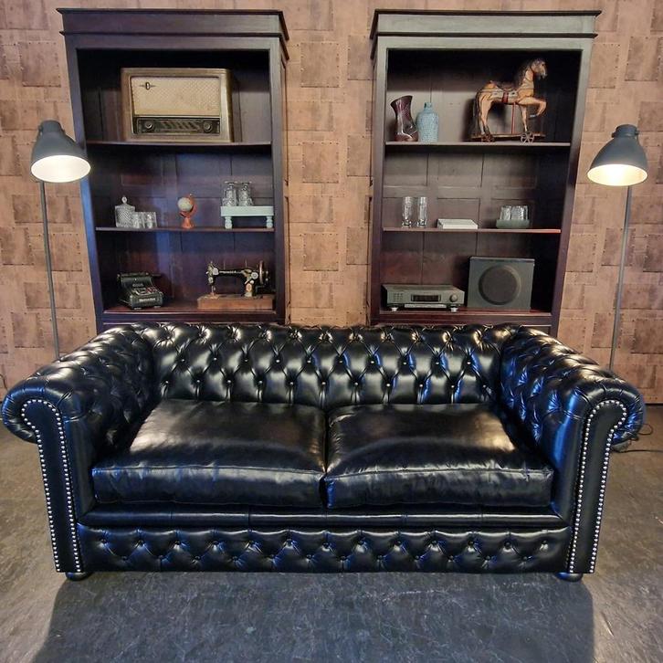 Chesterfield Brighton slaapbank - Zwart // NIEUW!, Antiek en Kunst, Antiek | Meubels | Stoelen en Sofa's, Ophalen