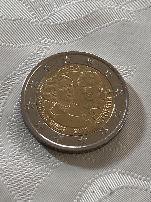 Herdenkingsmunt van 2 euro 2011 België gebruikt in goede sta, Postzegels en Munten, Munten | Europa | Euromunten, Losse munt, 2 euro
