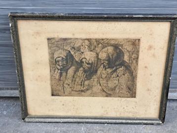 gravure Les Emigrantes signe VICTOR CHARLES HAGEMAN beschikbaar voor biedingen