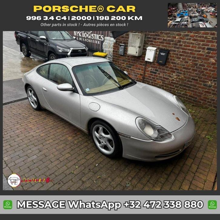 Porsche 996 Carrera 4 (2000) — 198.200 km, Auto's, Porsche, Particulier, Te koop, Benzine, Euro 2, Coupé, 2 deurs, Automaat, Zilver of Grijs