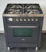 🍀 Poêle Boretti de luxe 70 cm anthracite + 4 brûleurs en ac, Electroménager, Cuisinières, Comme neuf, 5 zones de cuisson ou plus