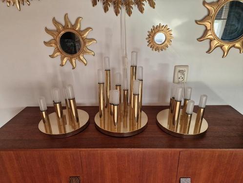 3 x vintage Sciolari plaffoniers in top conditie, Huis en Inrichting, Lampen | Plafondlampen, Zo goed als nieuw, Metaal, Ophalen of Verzenden