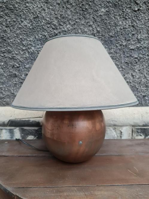 Lampe de table en cuivre rouge, abat-jour gris, cloche en cu, Antiquités & Art, Antiquités | Bronze & Cuivre, Bronze, Enlèvement ou Envoi