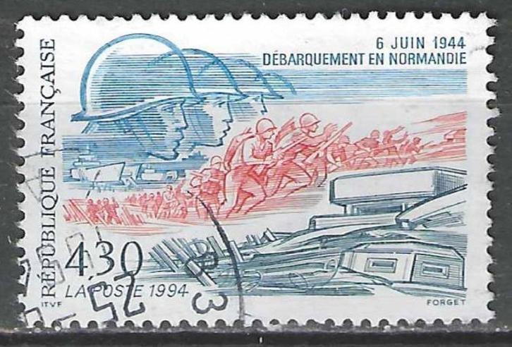 Frankrijk 1994 - Yvert 2887 - Ontscheping in Normandie (ST), Postzegels en Munten, Postzegels | Europa | Frankrijk, Gestempeld