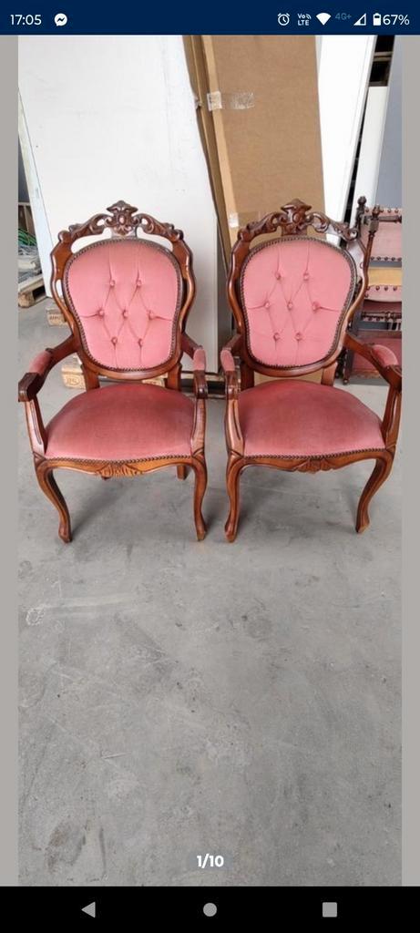 Ensemble de chaises vintage anciennes en bois de style Louis, Antiquités & Art, Antiquités | Meubles | Chaises & Canapés, Enlèvement ou Envoi