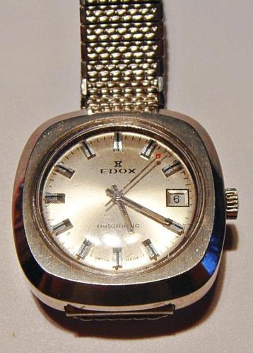 Montre EDOX automatic, bracelet acier inox Fixoflex, 1970-79, Enlèvement ou Envoi, Comme neuf