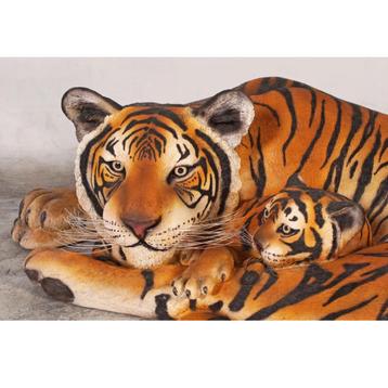Tijger 126 cm - tijgerbeeld met welp beschikbaar voor biedingen