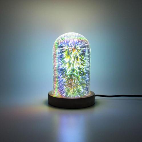 Sfeerverlichting DOME LAMP GALAXY SILVER, Huis en Inrichting, Lampen | Tafellampen, Nieuw, Minder dan 50 cm, Glas, Hout, Ophalen of Verzenden