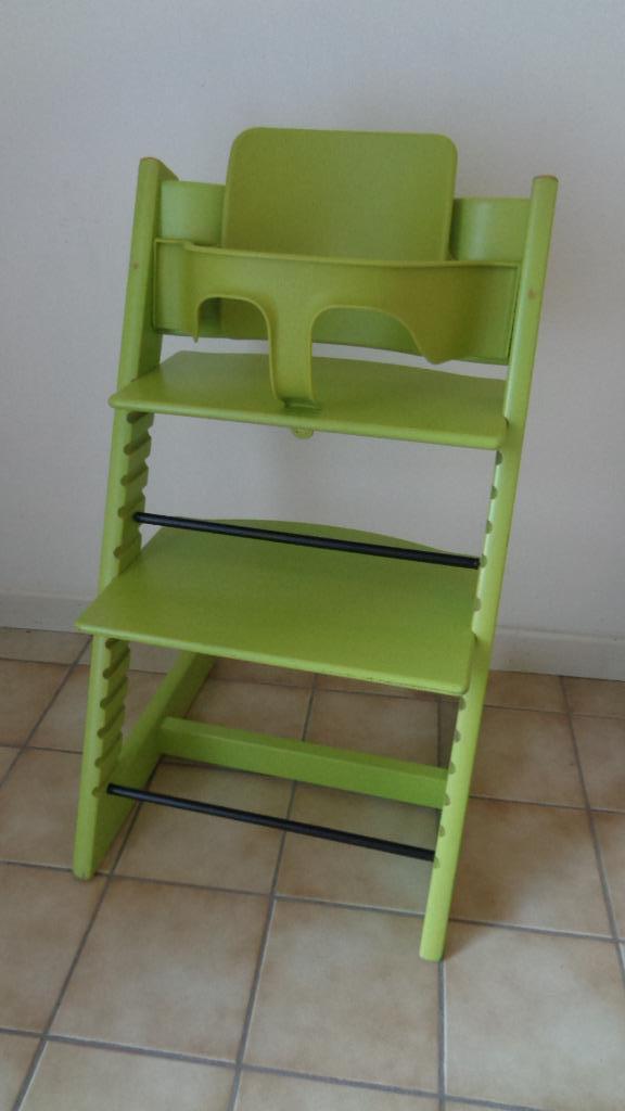 Tripp trapp stoel van stokke met babyset, Kinderen en Baby's, Kinderstoelen, Zo goed als nieuw, Meegroeistoel, Aanschuifbaar, Stoelverkleiner