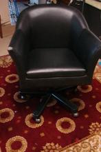 bureaustoel: leder merk charell, Huis en Inrichting, Ophalen, Gebruikt, Zwart, Bureaustoel