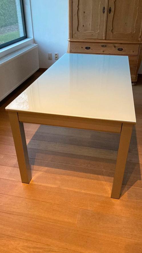 Tafel 180cm,verlengbaar tot 240 en 300cm, breedte 90cm., Huis en Inrichting, Tafels | Eettafels, Zo goed als nieuw, Ophalen