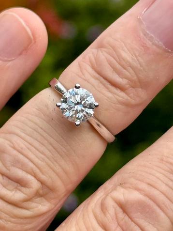 Prachtige nieuwe gouden (trouw)ring met diamant van 1.54ct! beschikbaar voor biedingen