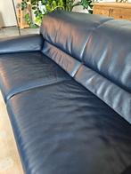 Jori donkerblauwe lederen zetels model Linea JR, Huis en Inrichting, Ophalen, Design, 150 tot 200 cm, Driepersoons