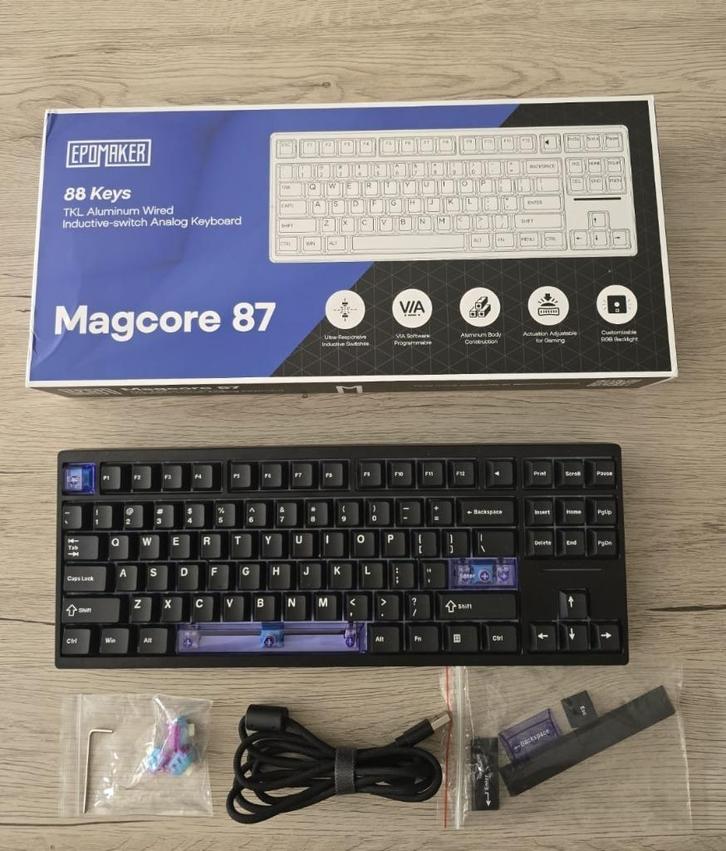 Inductive gaming toetsenbord - Epomaker Magcore 87, Informatique & Logiciels, Claviers, Comme neuf, Qwerty, Filaire, Clavier gamer