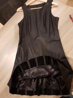 Zwarte leren jurk maat 36., Comme neuf, Taille 36 (S), Noir, Steps