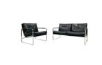 Knoll Fabricius chair & sofa, model 710 in black leather., Ophalen of Verzenden