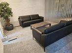 2 zwarte design sofa's van Durlet - zo goed als nieuw, 150 à 200 cm, Comme neuf, Design leder, Banc droit