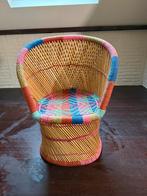 Rotan Rieten fauteuil / handgevlochten stoel – kleurrijk, Ophalen