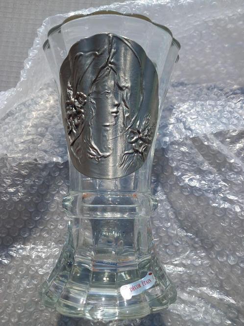 Vase avec décor en étain, Antiek en Kunst, Antiek | Tin, Ophalen