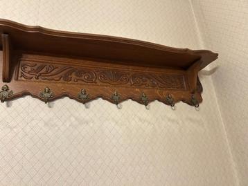 Porte-manteau ancien en chêne, années 30/40, Enlèvement