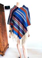 Unieke Boho Poncho met Kleurrijk Patroon & Franjes, Vêtements | Femmes, Bonnets, Écharpes & Gants, Taille 38/40 (M), Enlèvement ou Envoi