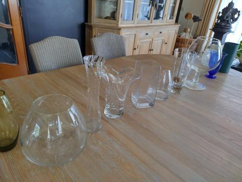 15 vazen kristal en glas, Maison & Meubles, Accessoires pour la Maison | Vases, Comme neuf, Autres couleurs, Moins de 50 cm, Verre