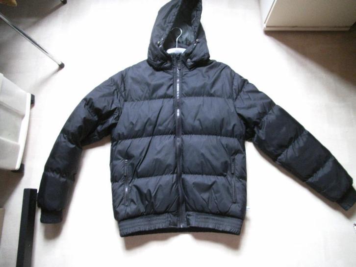 Zwarte Winterjas met afneembare kap, Kleding | Heren, Jassen | Winter, Gedragen, Maat 48/50 (M), Zwart, Ophalen of Verzenden