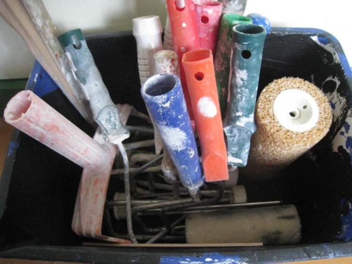 13 borstelhouders en 2 rolborstels, Doe-het-zelf en Bouw, Schildersmaterialen, Ophalen