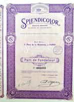 Splendicolor (cinema) 1926, Postzegels en Munten, Aandelen en Waardepapieren, Ophalen of Verzenden, 1920 tot 1950, Aandeel