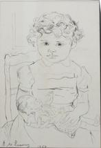 Rene De Lannoye (1907-1985): Kindje 1957 (48 x 67 cm), Antiek en Kunst, Ophalen of Verzenden