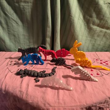 3D-geprinte gelede speelgoedfiguren (10 stuks dieren) beschikbaar voor biedingen