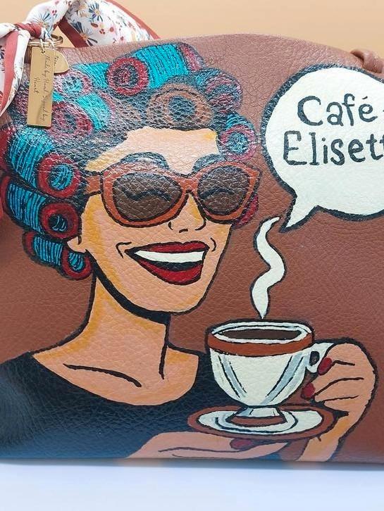 Unieke handtas — handgeschilderd kunstwerk, Handtassen en Accessoires, Tassen | Damestassen, Handtas, Ophalen of Verzenden