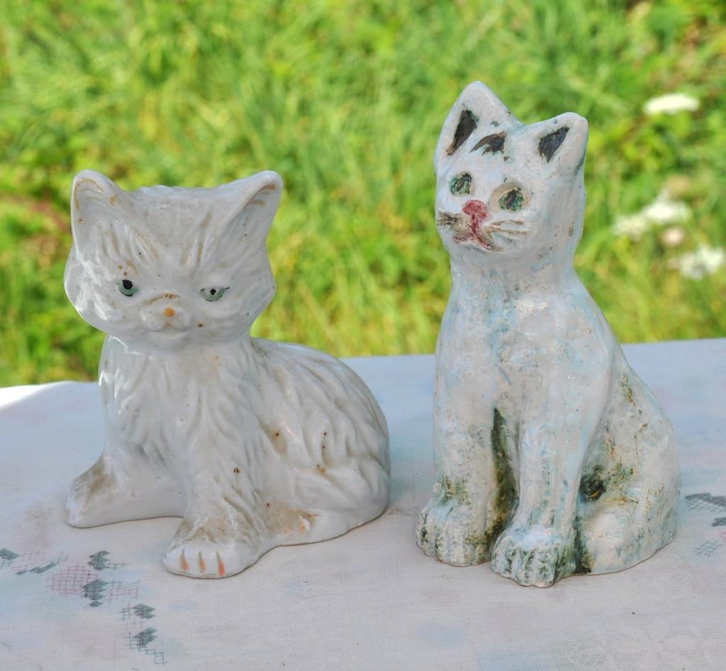 duo de chat de collection n2 (11 et 13 cm), Collections, Collections Animaux, Enlèvement ou Envoi, Utilisé, Chien ou Chat, Statue ou Figurine