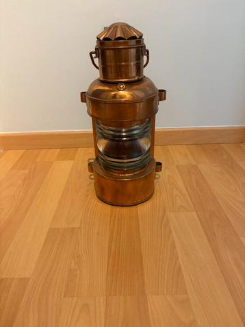Antieke Koperen Scheepslamp –Bakboord (Rood Licht) –Compleet beschikbaar voor biedingen