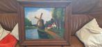 Tableau paysage moulin signé Delvigne, Ophalen