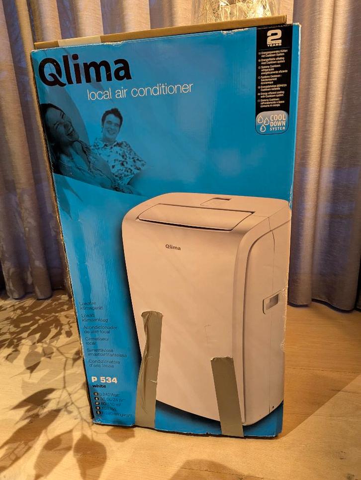 Mobiele airco Qlima P534 - 3340W, Electroménager, Climatiseurs, Comme neuf, Climatiseur mobile, 100 m³ ou plus grand, 3 vitesses ou plus