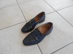 Chaussures bleu marine/croco laqué - Christian Pellet - P37, Christian Pellet, Escarpins, Bleu, Porté