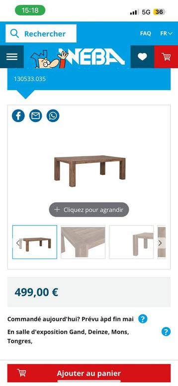 Salle a manger neuve weba, Enlèvement, Neuf
